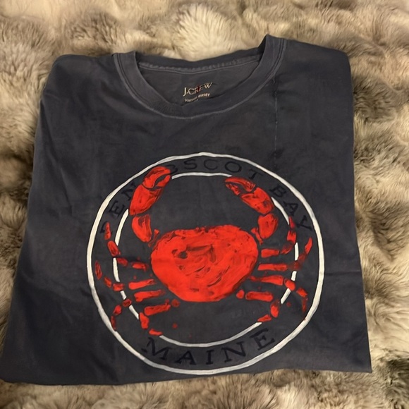 J.Crew Men Vintage-wash cotton crab graphic T-shirt Top Size Medium - Picture 2 of 4